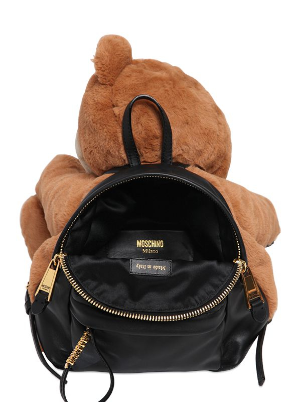 Moschino Plush Teddy Bear Backpack in Brown | Lyst
