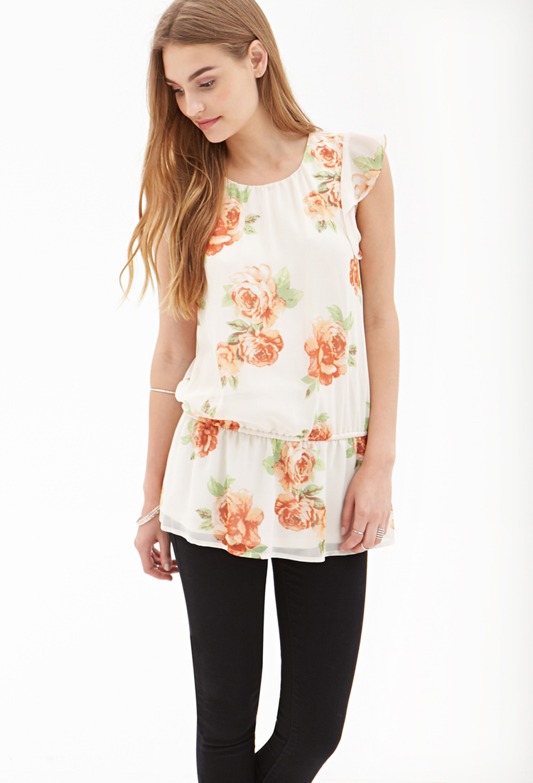 floral chiffon blouse forever 21