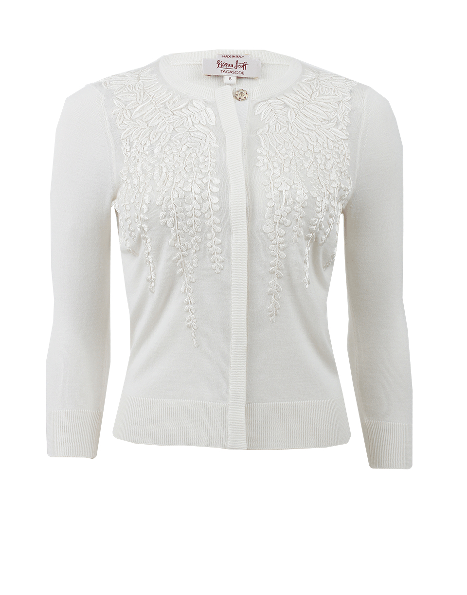 white embroidered sweater