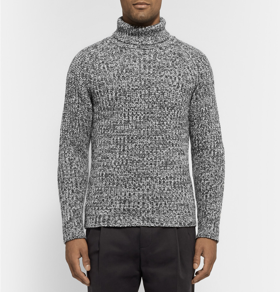 Lyst - Etro Mã©Lange-Knit Rollneck Cashmere Sweater in Gray for Men