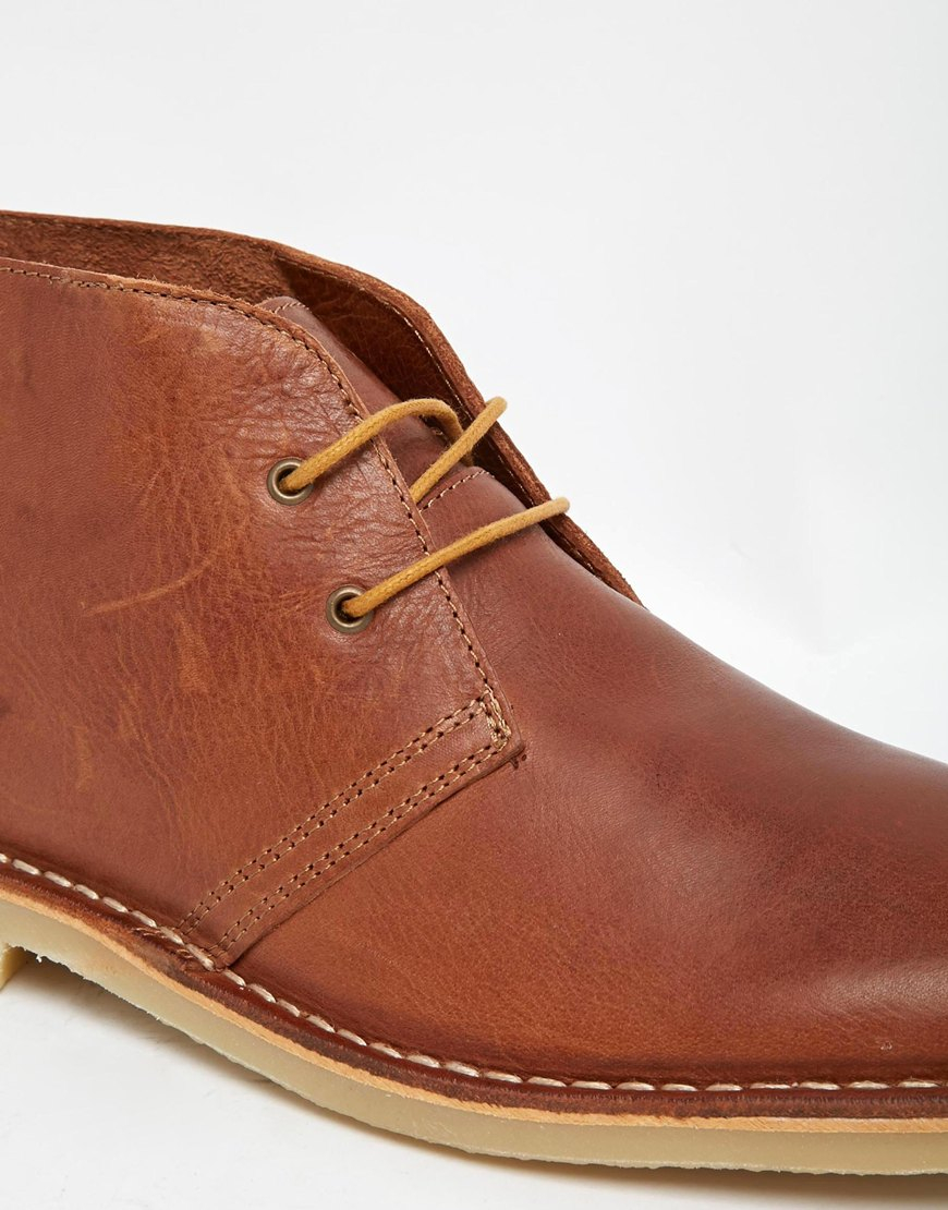 SELECTED Homme Leather Desert Boots in Tan (Brown) for Men - Lyst