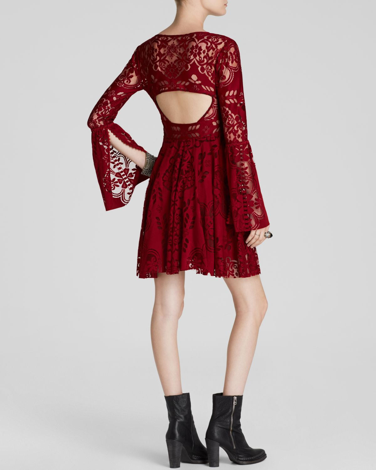 free people red wrap dress