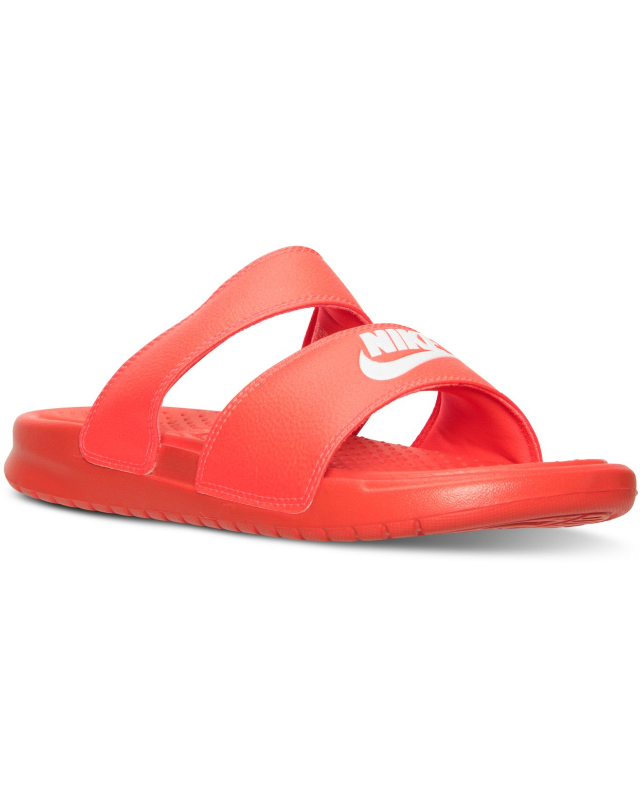 red nike sandals womens