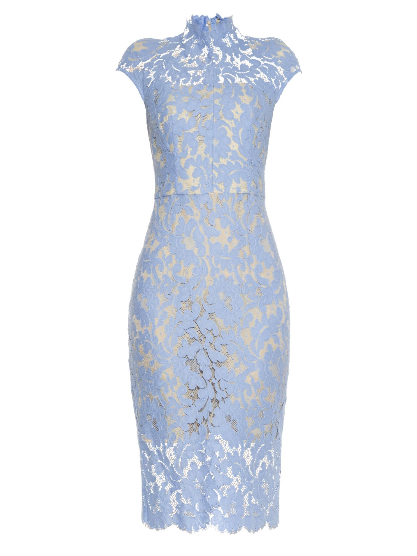 baby blue lace midi dress