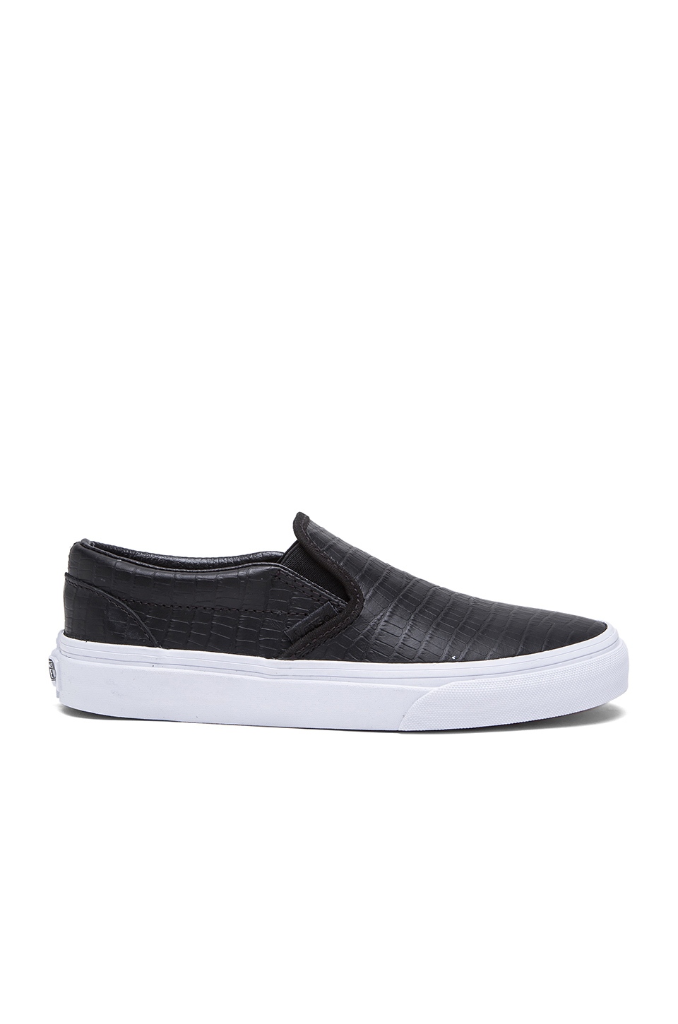 Lyst - Vans Classic Croc Leather Slip-On Sneakers in Black