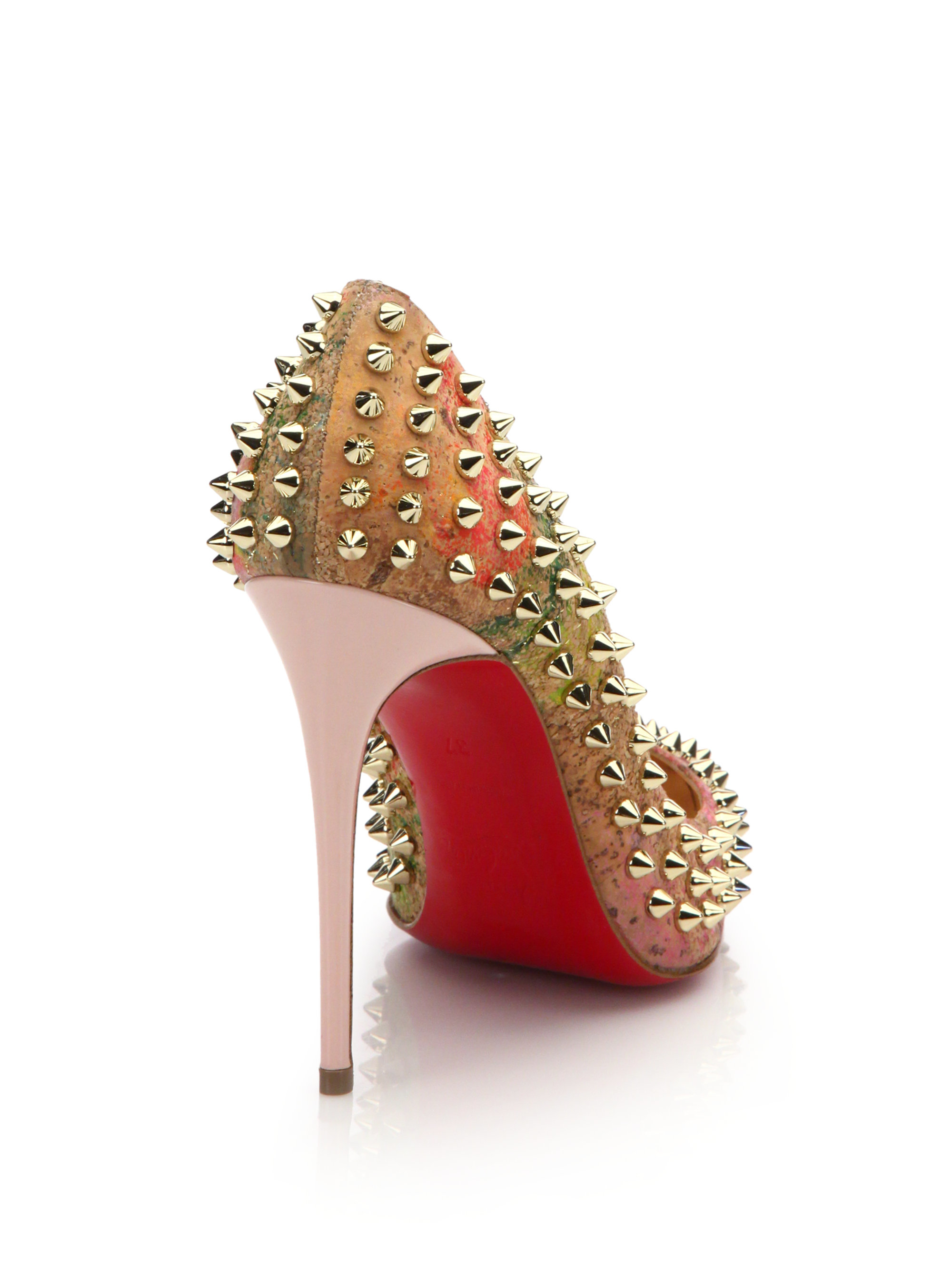 mens christian louboutins for sale - Christian louboutin Spiked Cork Pumps in Multicolor (multi) | Lyst