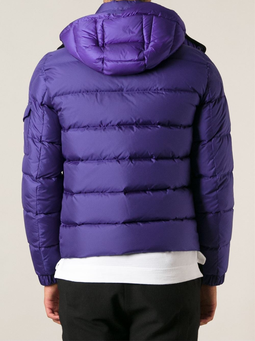 purple moncler coat