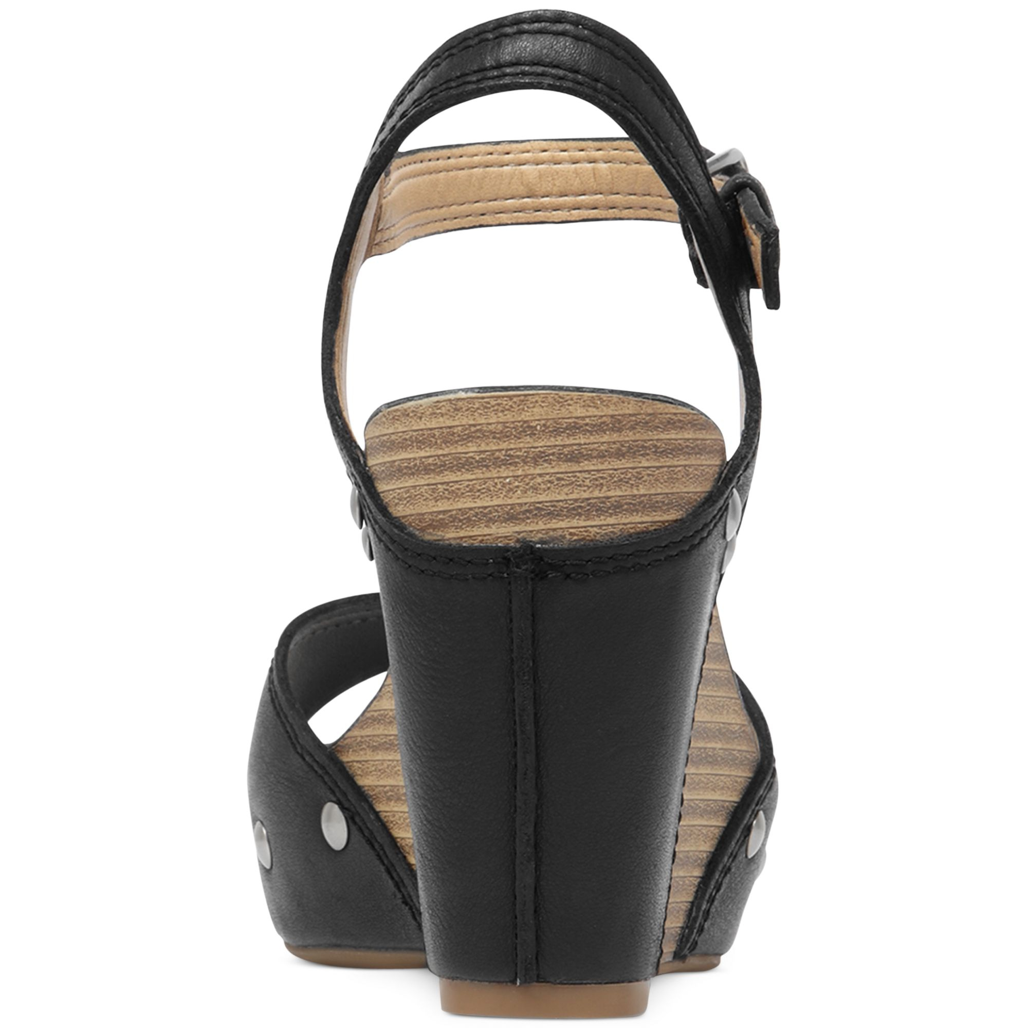 Lucky Brand Marshha Platform Wedge Sandals in Black - Lyst