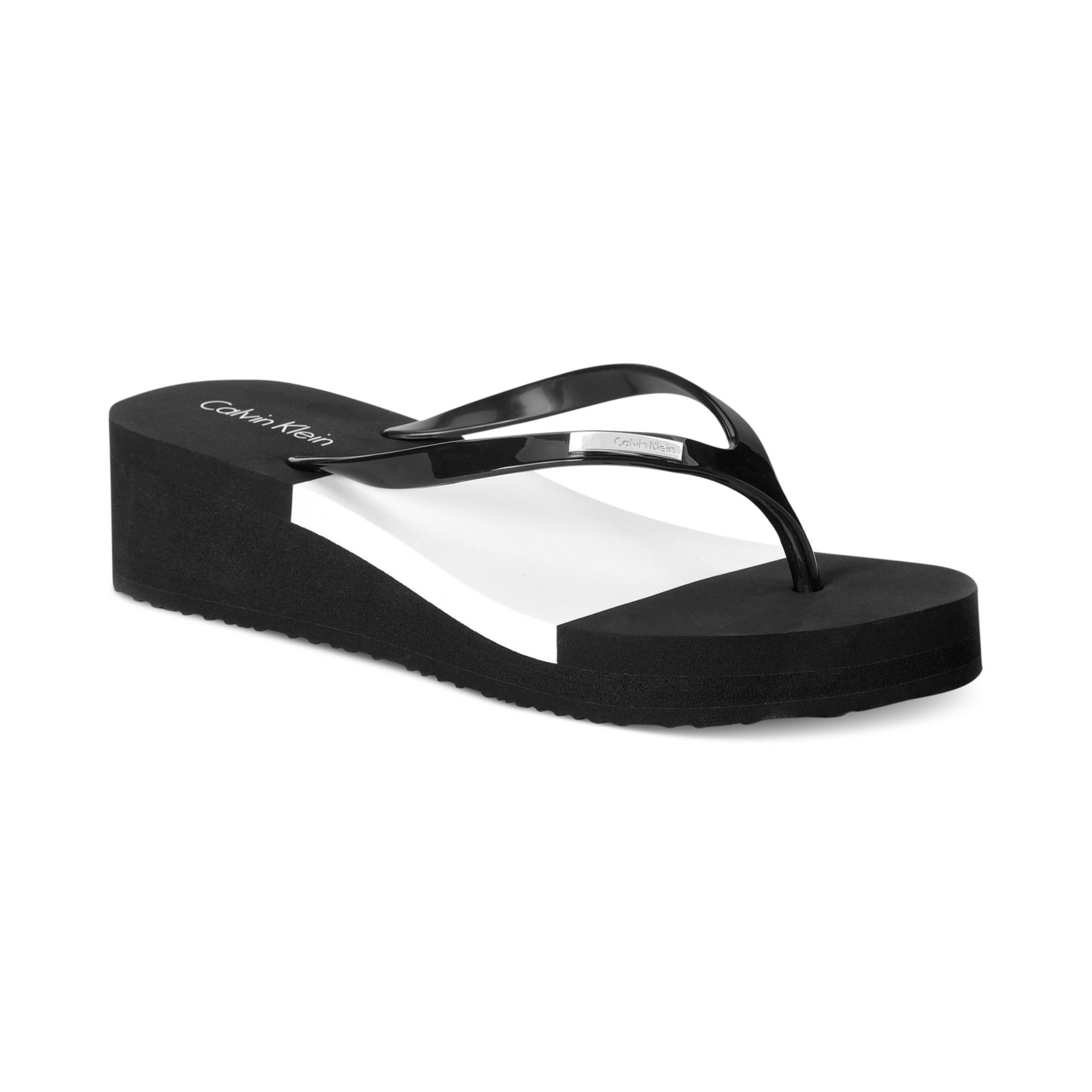 Calvin Klein Women's Meena Beach Slip-On Wedge Flip Flops - Macy's