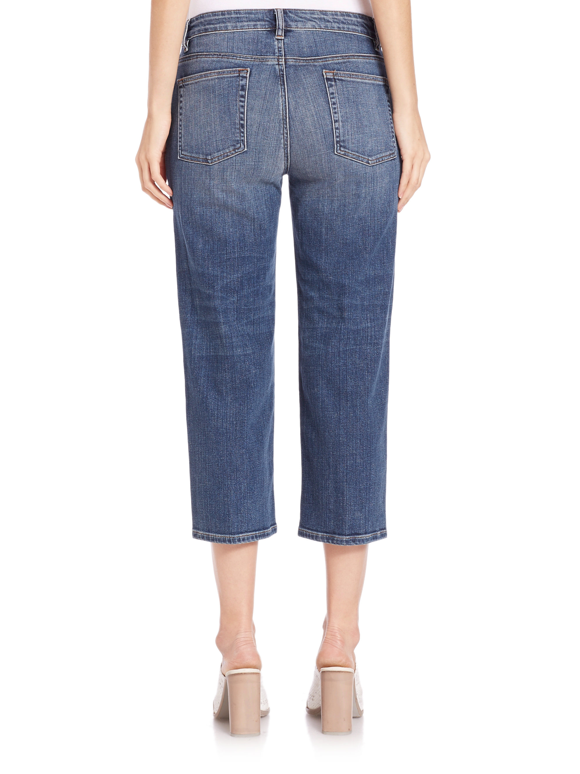 Eileen Fisher Cropped Straight-leg Jeans in Blue - Lyst
