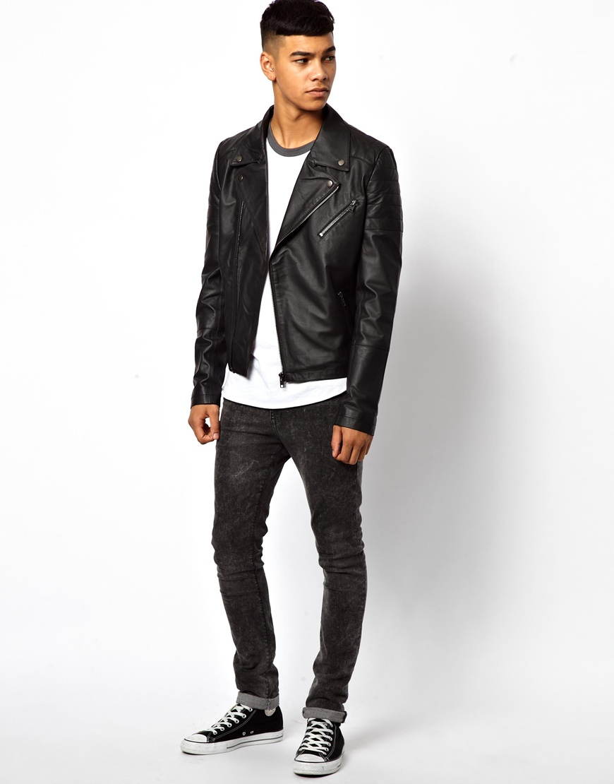 bellfield leather aviator jacket