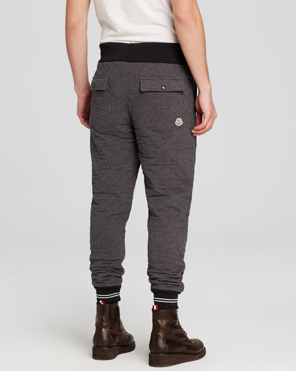 Lyst - Moncler Pantalone Quilted Joggers in Gray for Men