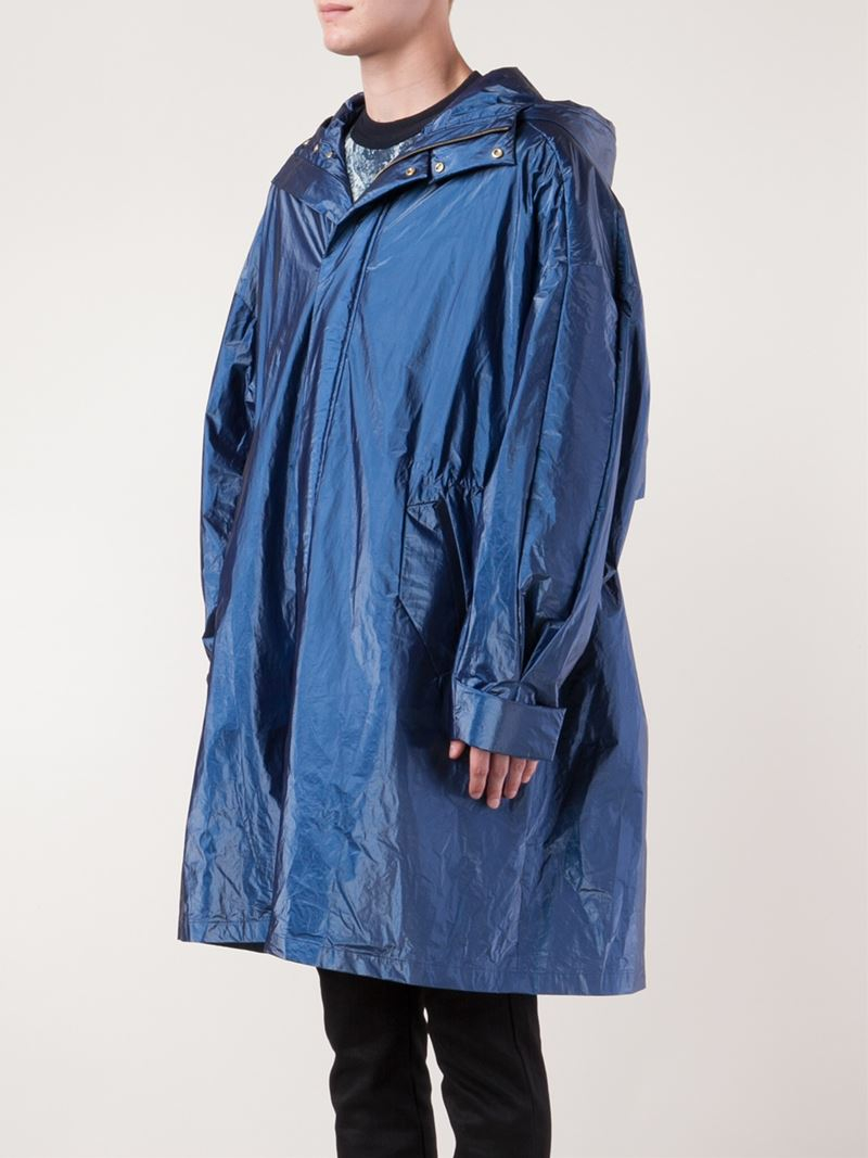 Lyst - Juun.J Oversized Raincoat in Blue for Men