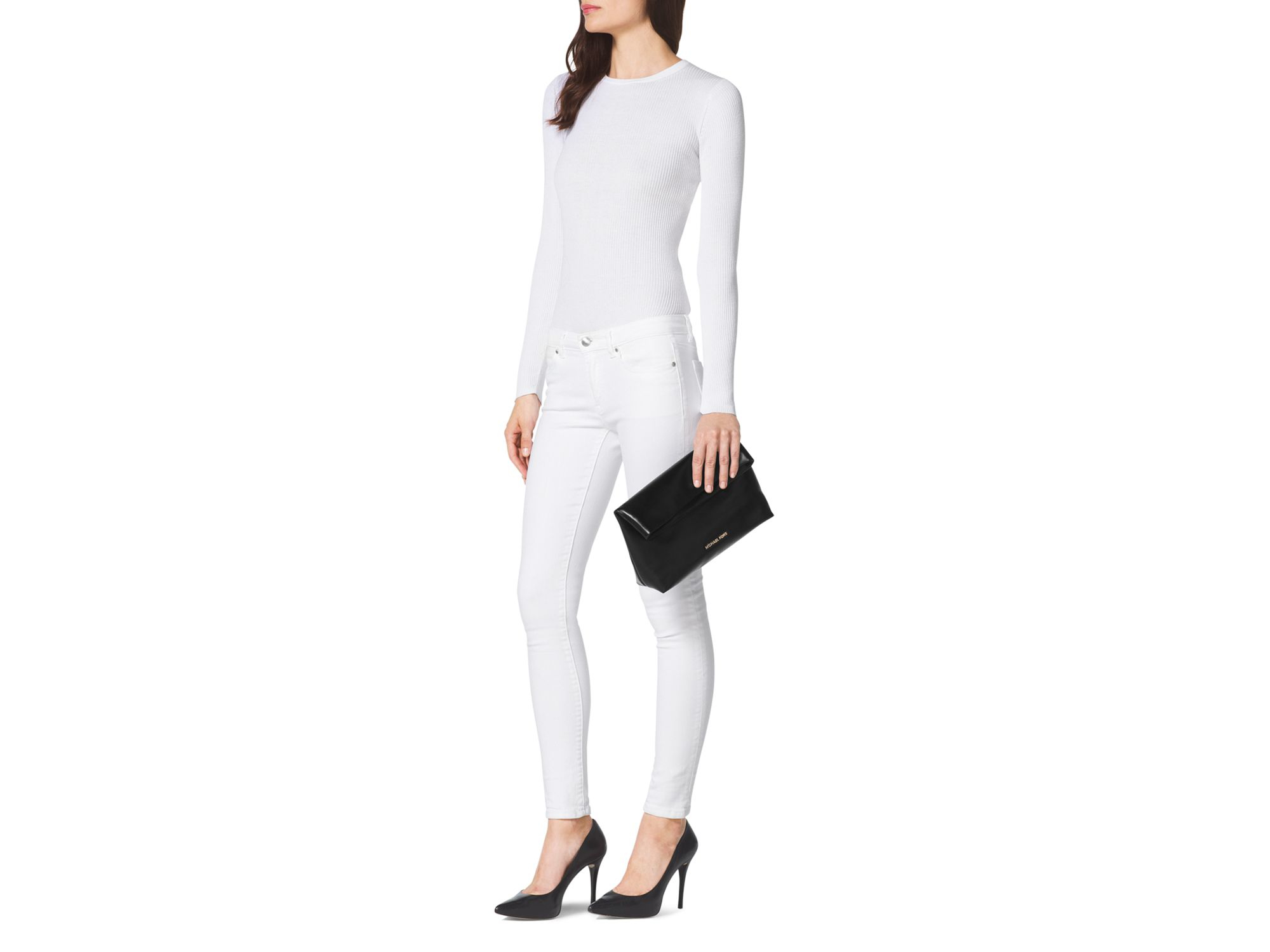 michael kors fold over clutch bag