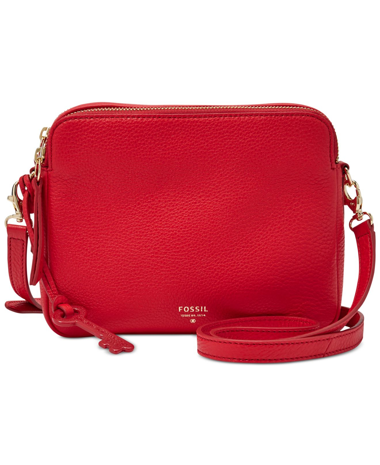 Fossil Sydney Leather Crossbody in Red | Lyst