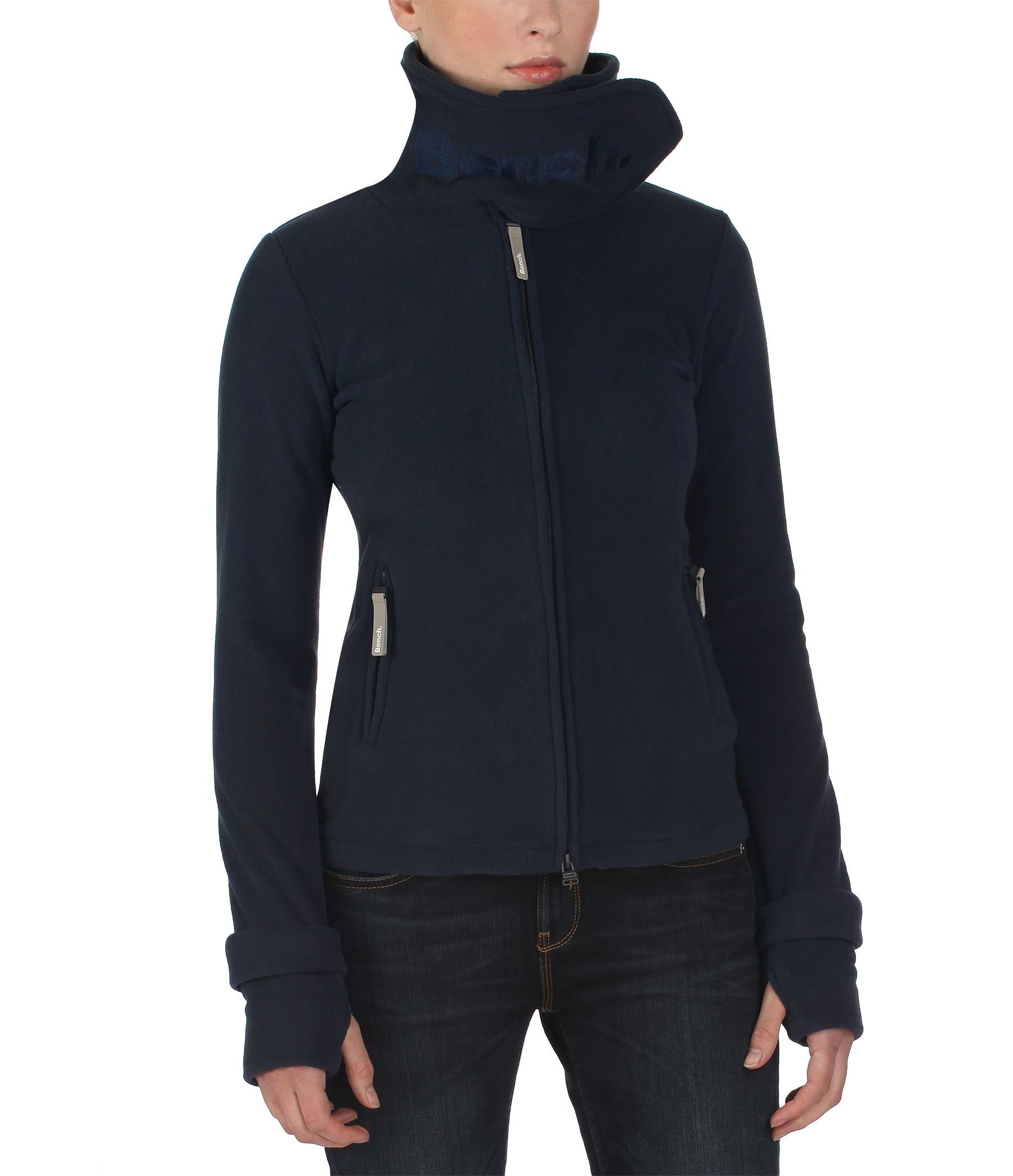 Bench Funnel Neck Zip Up Fleece Top In Navy Blue Lyst