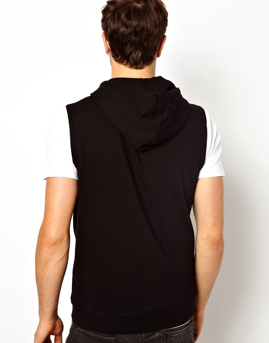 Asos Sleeveless Zip Up Hoodie in Black for Men Lyst