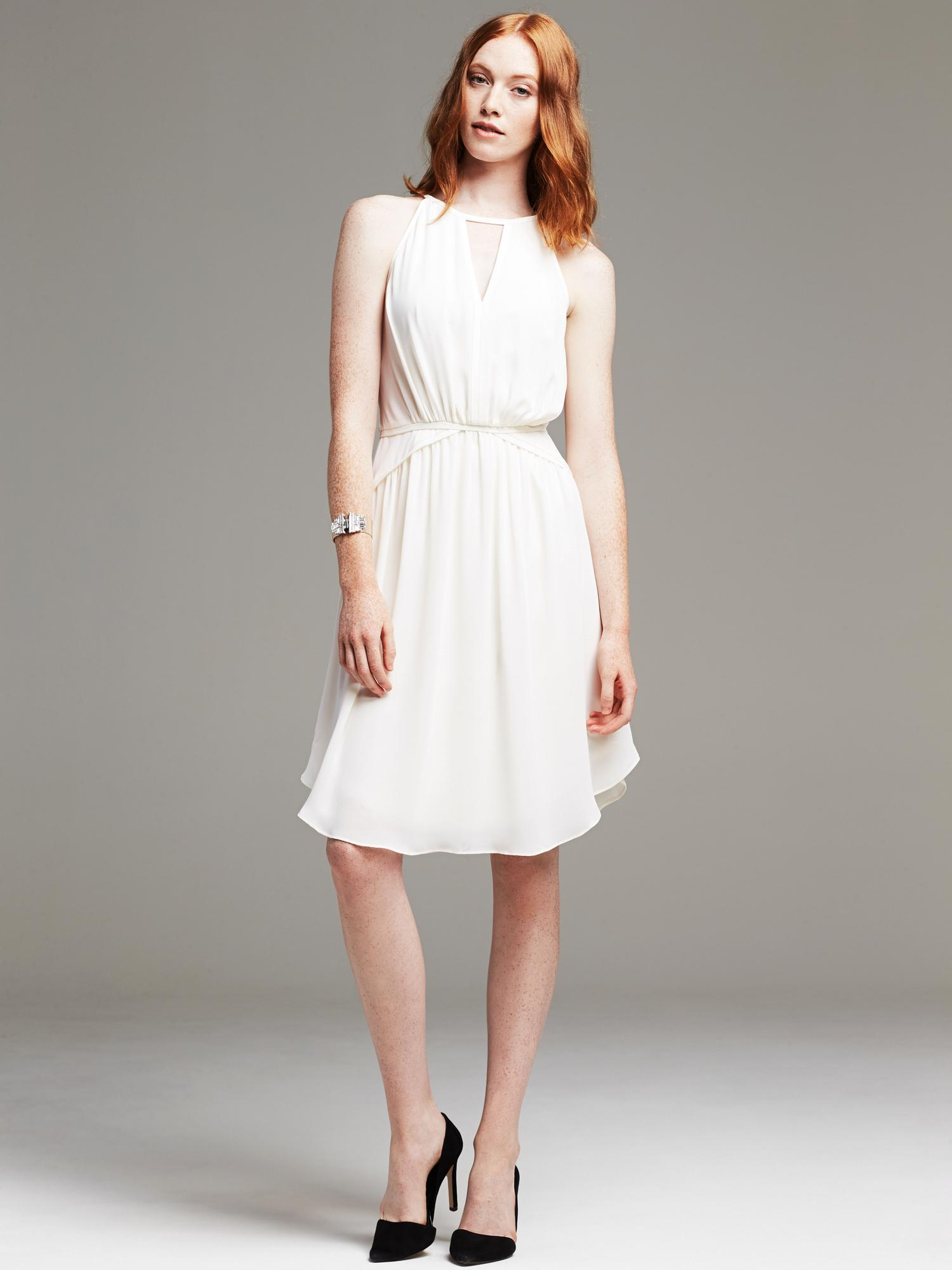 Banana Republic Chiffon Halter Dress in Beige (Cocoon) Image