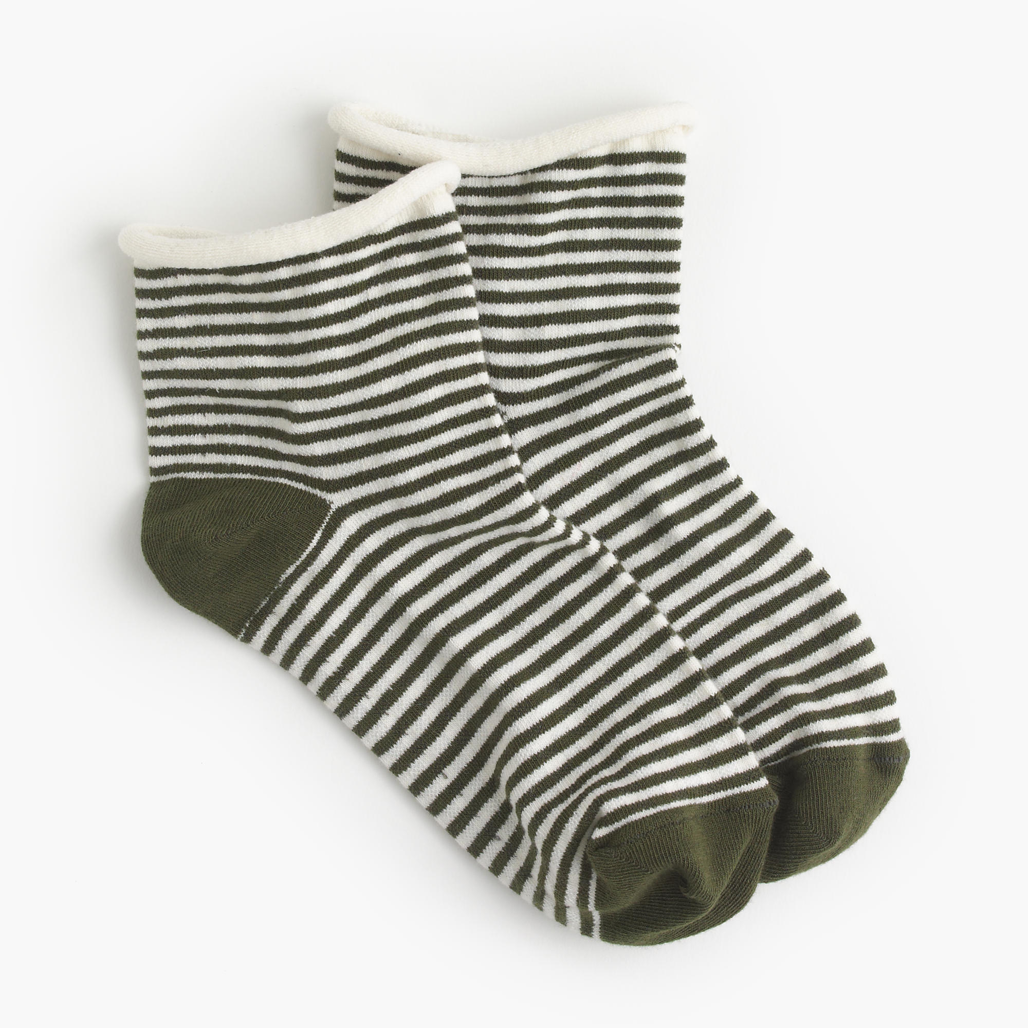 J.crew Gingham Rolledcuff Ankle Socks in Green Lyst