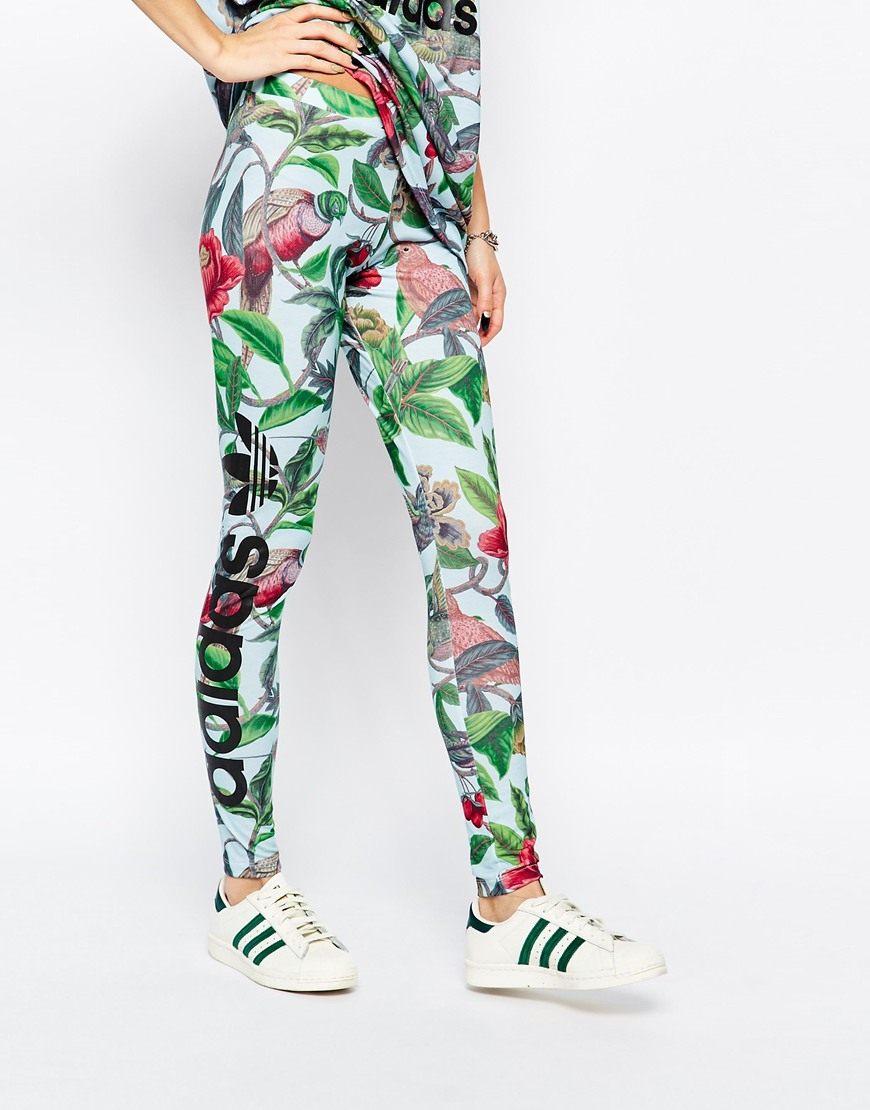 adidas leaf print leggings