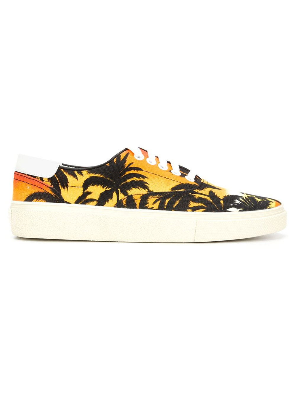 Saint Laurent Canvas Palm Tree Sneakers in Yellow - Lyst