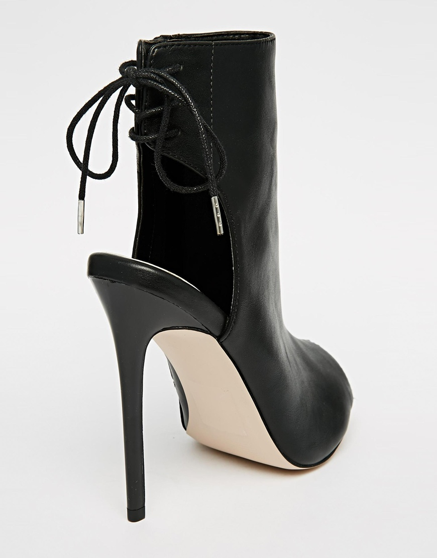 Black Peep Toes Lace Shoe Boots Black Peep Toes Lace Shoe Boots