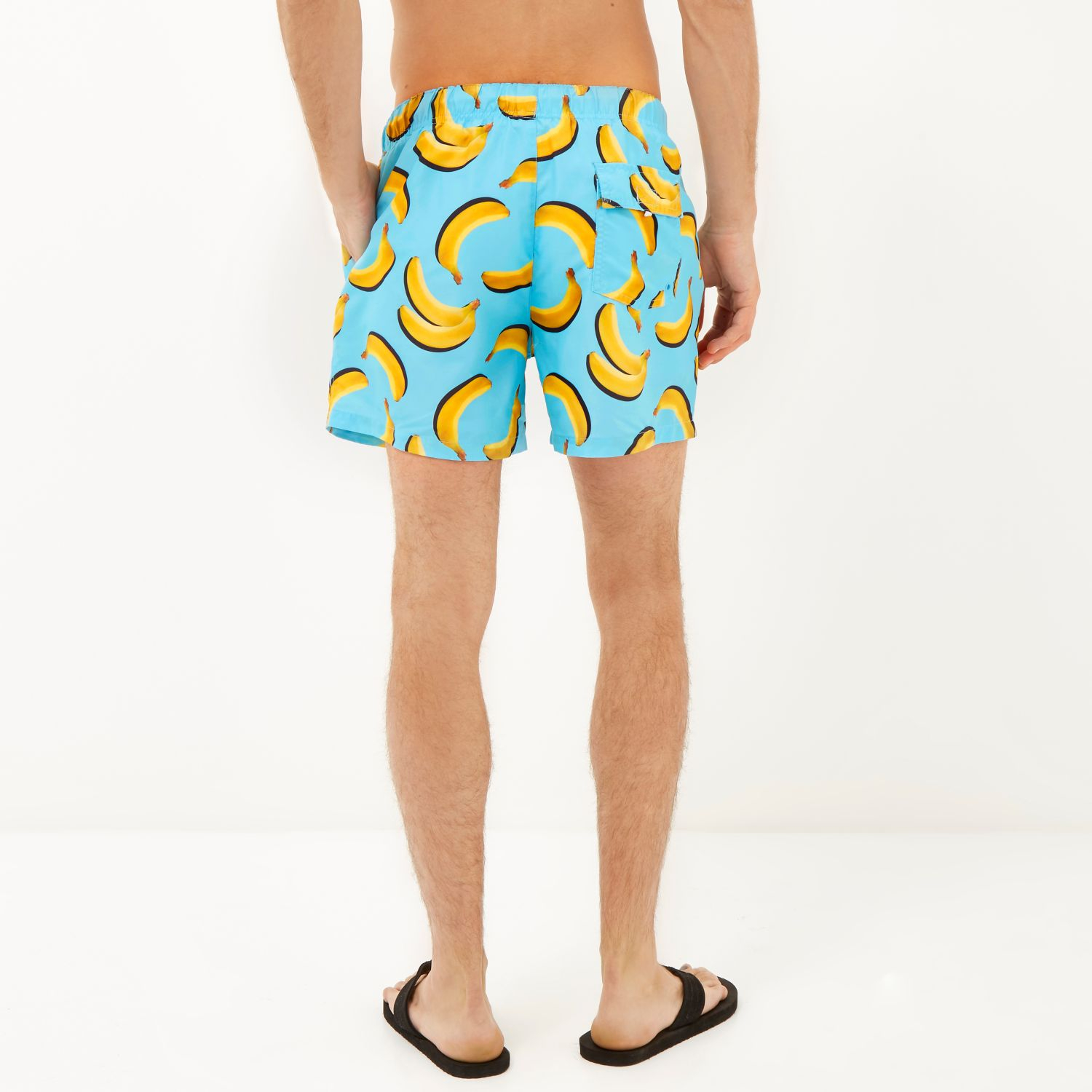 banana print swim trunks