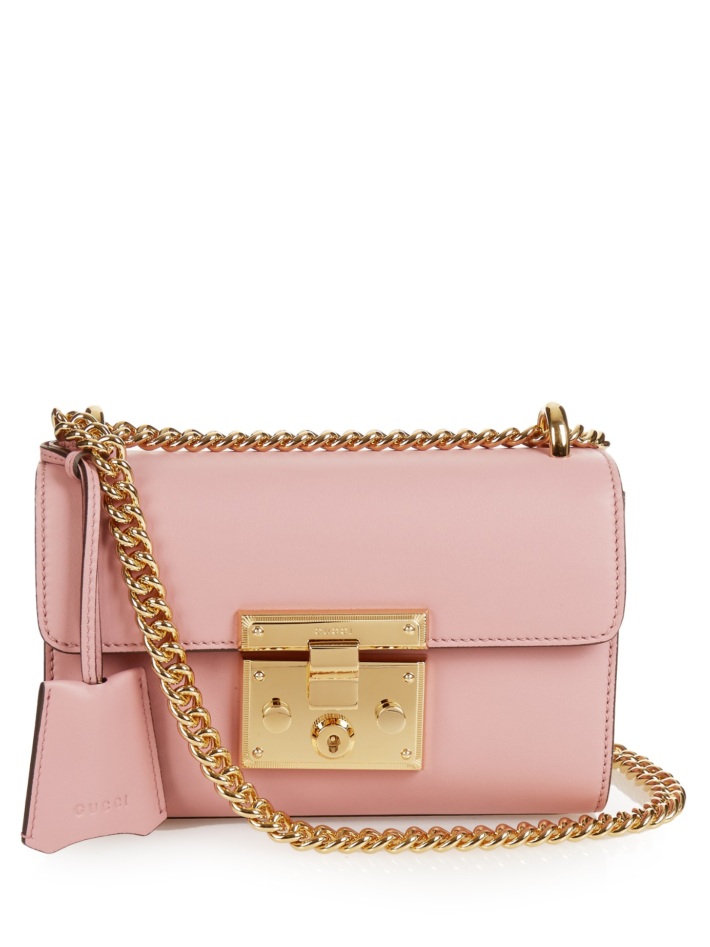 Gucci Padlock Mini Leather Shoulder Bag in Pink | Lyst