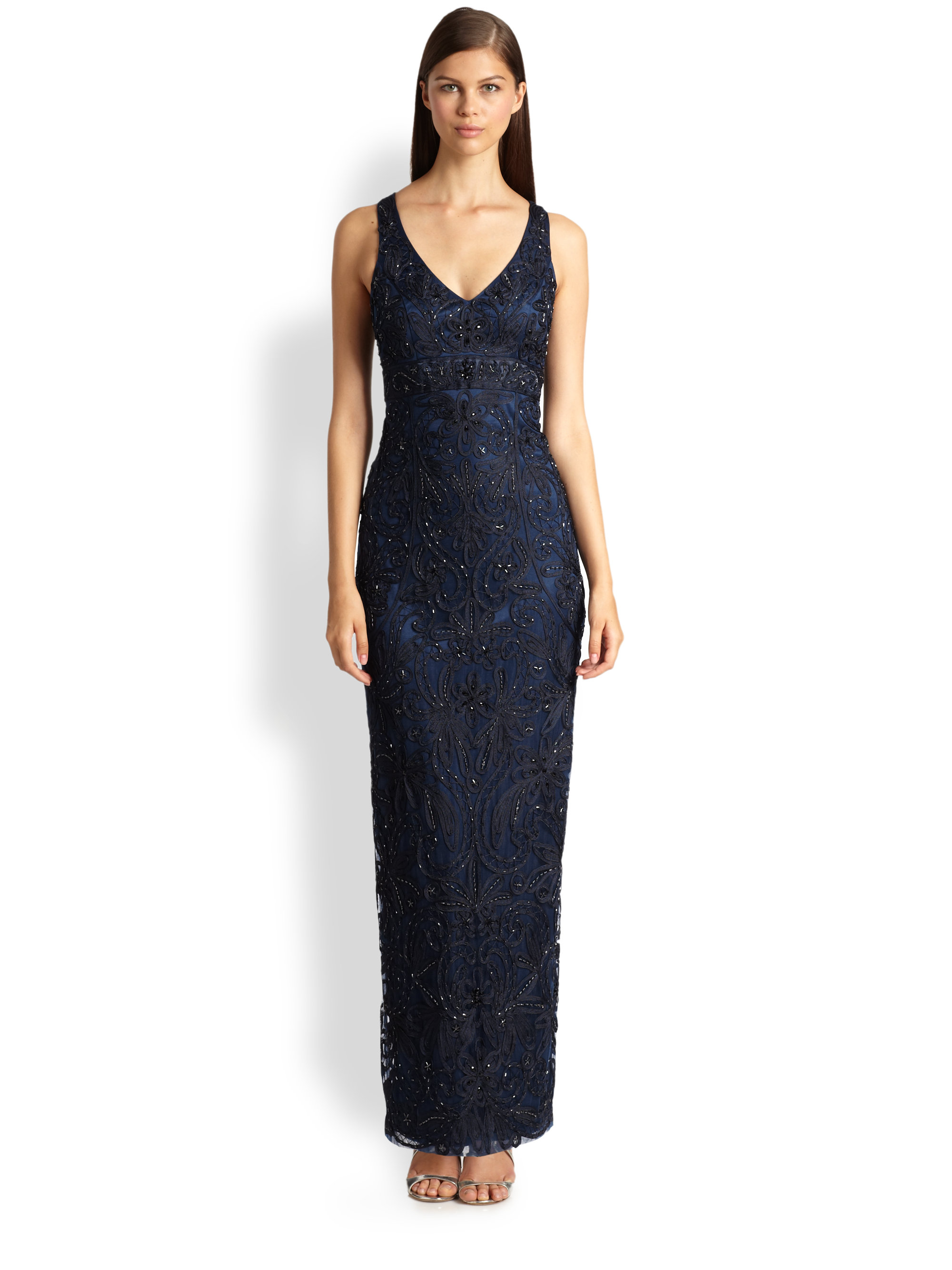 Sue Wong Synthetic Long Column Dress in ...