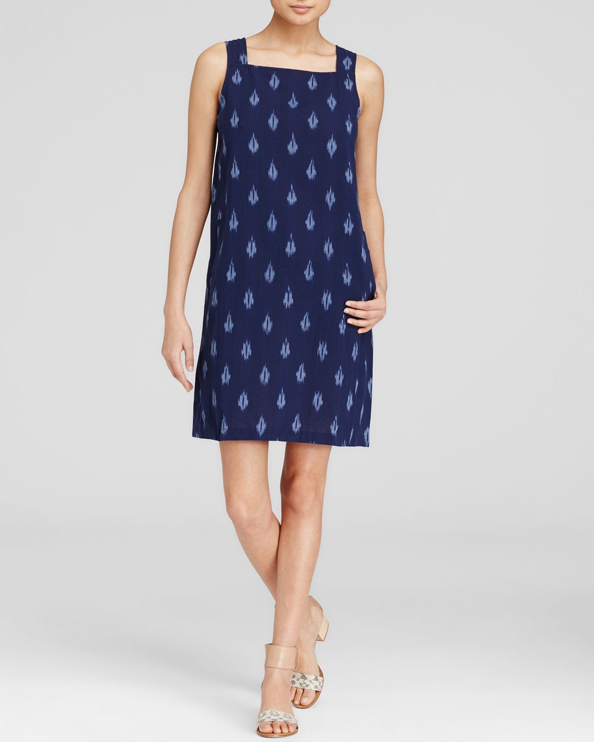 eileen fisher square neck shift dress