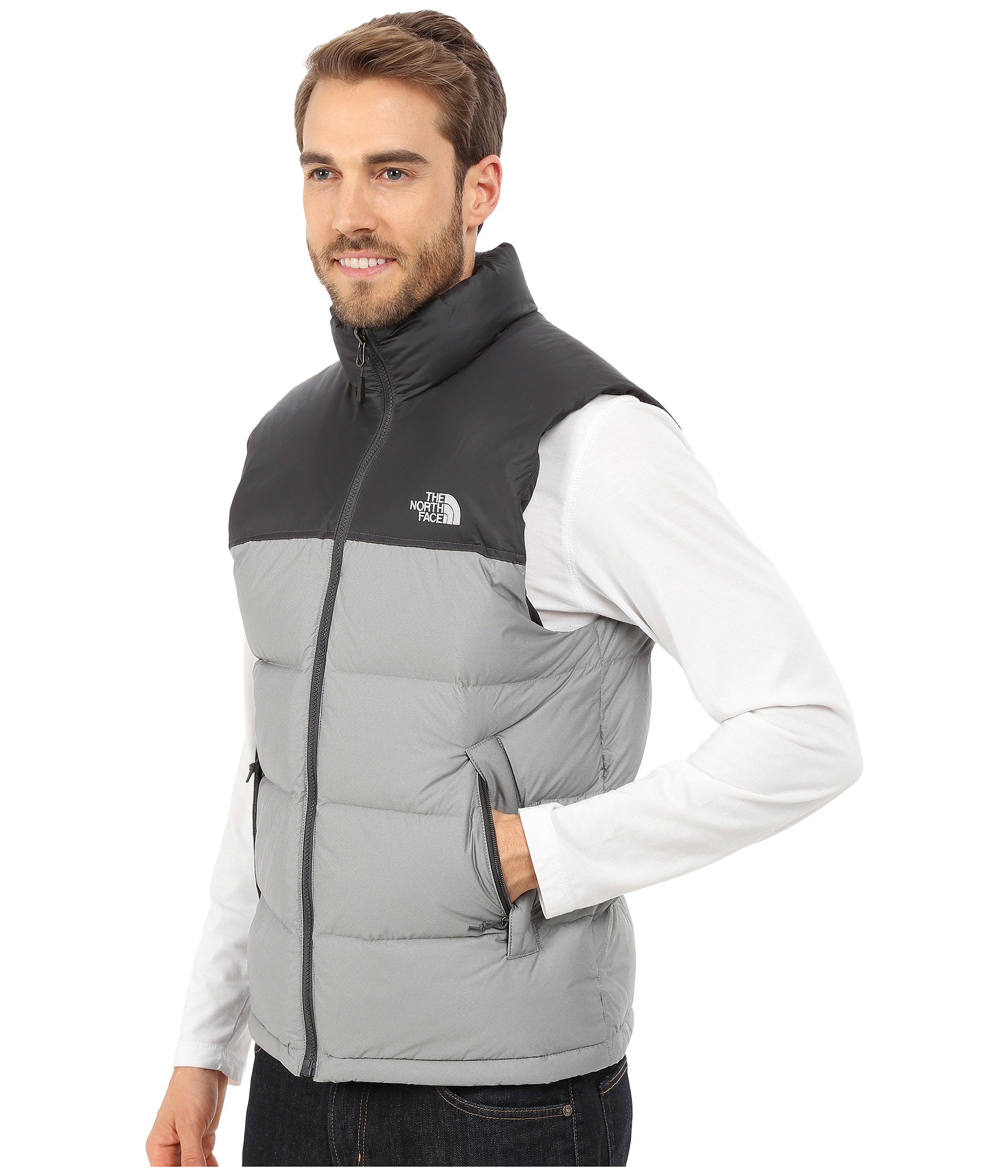 The North Face Nuptse Vest in Gray for Men Lyst