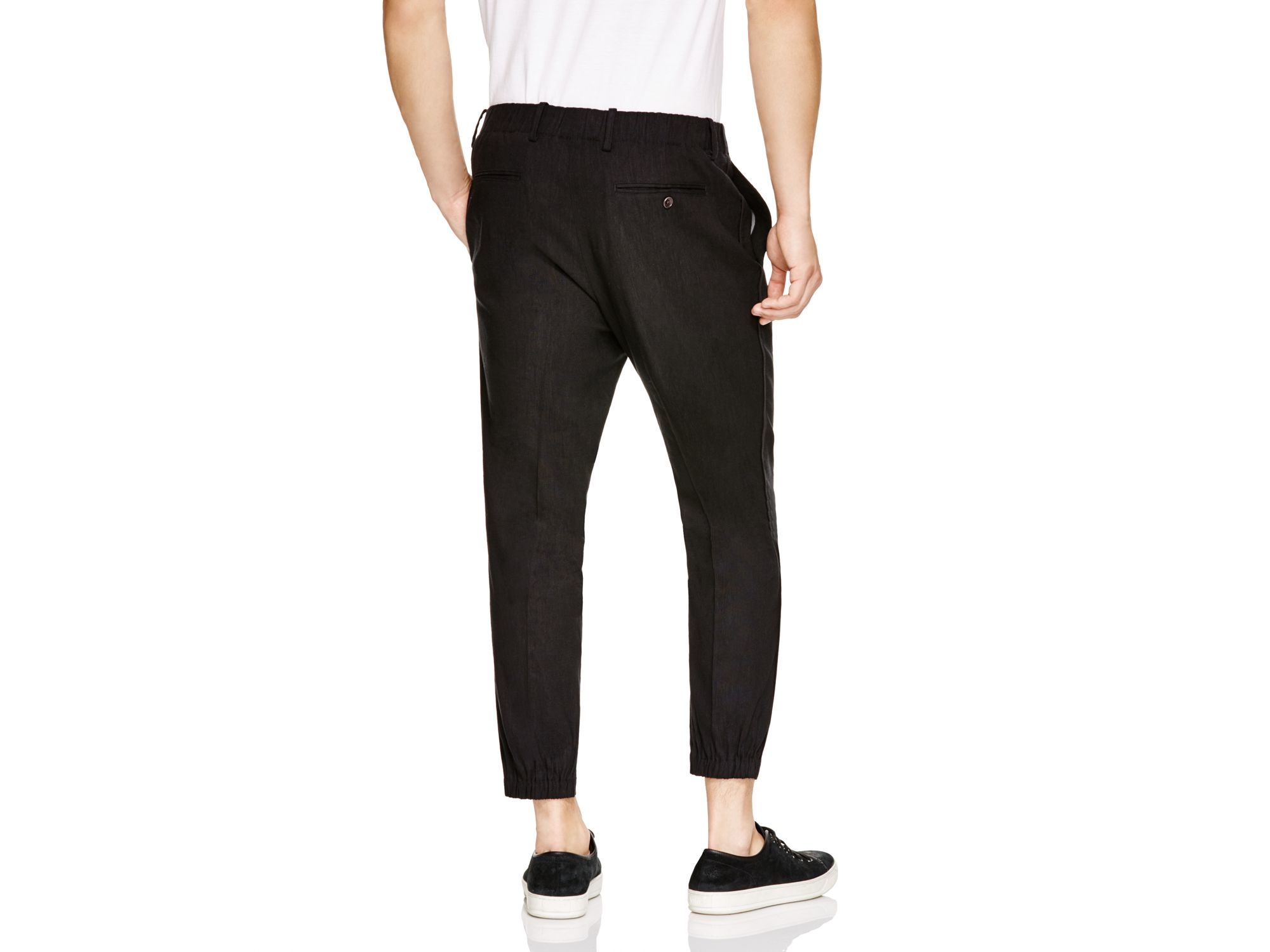 black cropped chinos