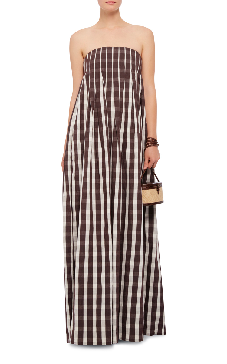 brock collection linen gingham dilly dress in black lyst brock collection linen gingham dilly dress in black lyst
