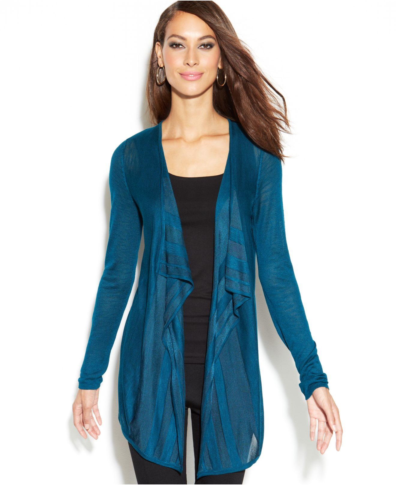 draped open front cardigan