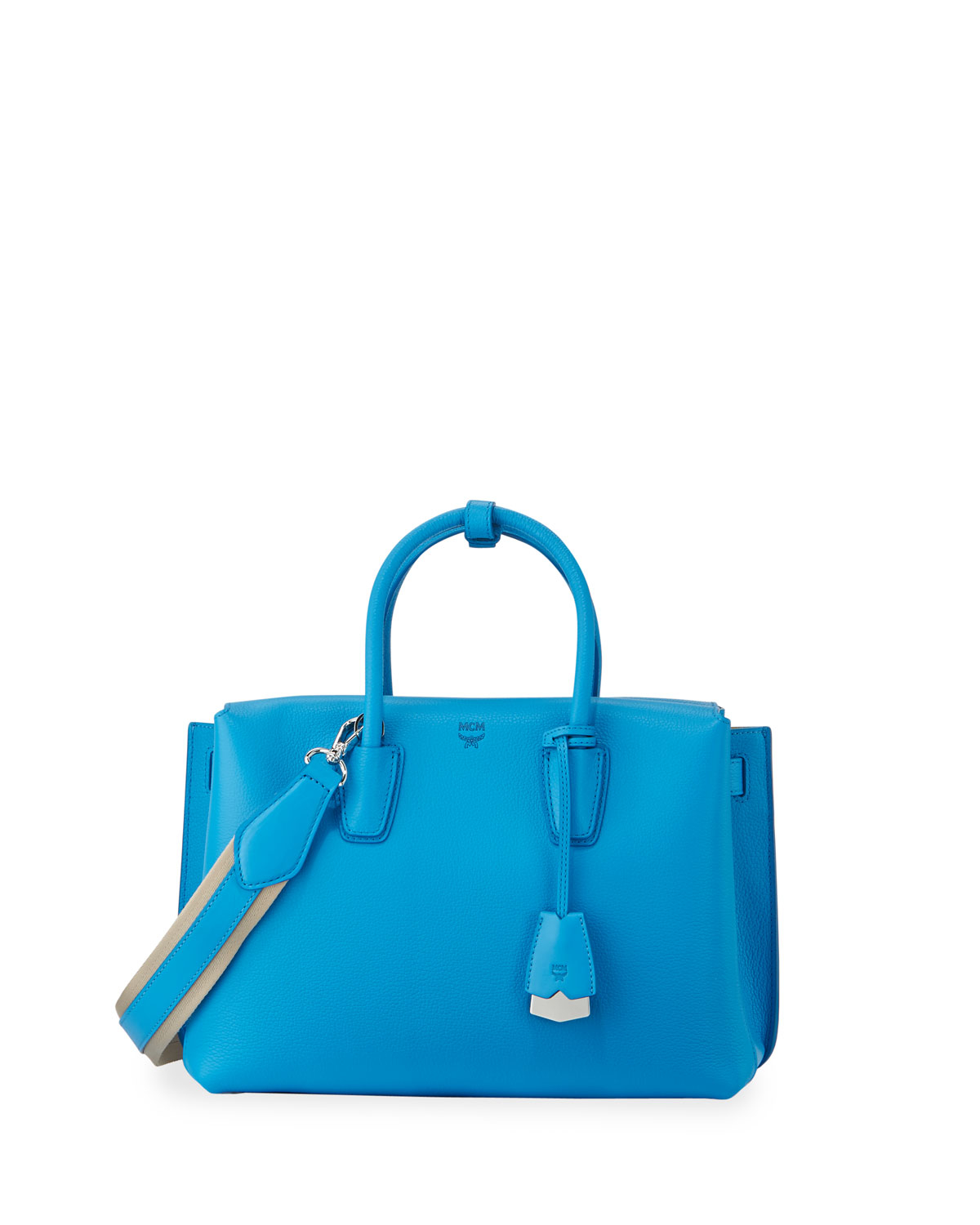 Lyst - Mcm Milla Medium Leather Tote Bag in Blue