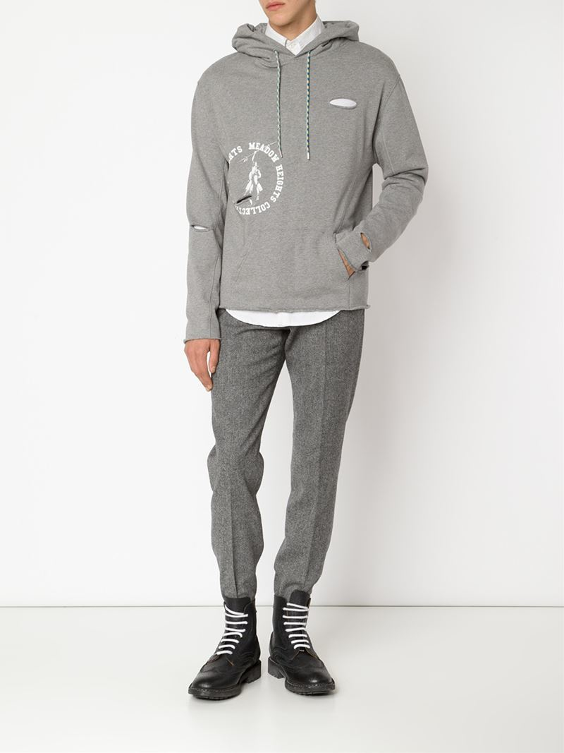 Off-White c/o Virgil Abloh Native American Print Hoodie in Grey (Grey) for  Men - Lyst