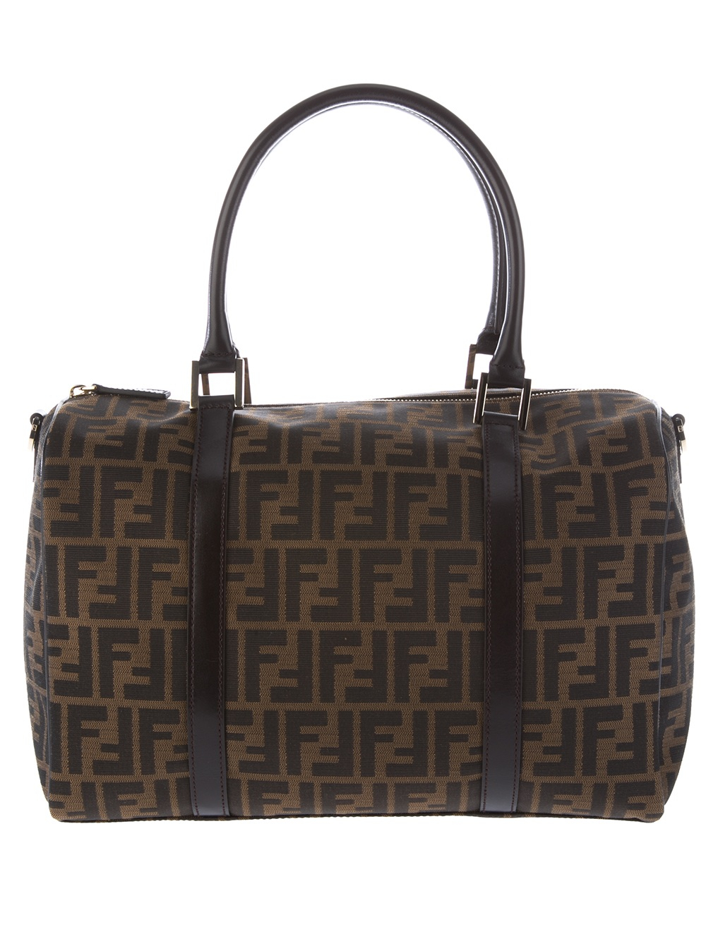 Fendi Logo Print Bag in Brown | Lyst