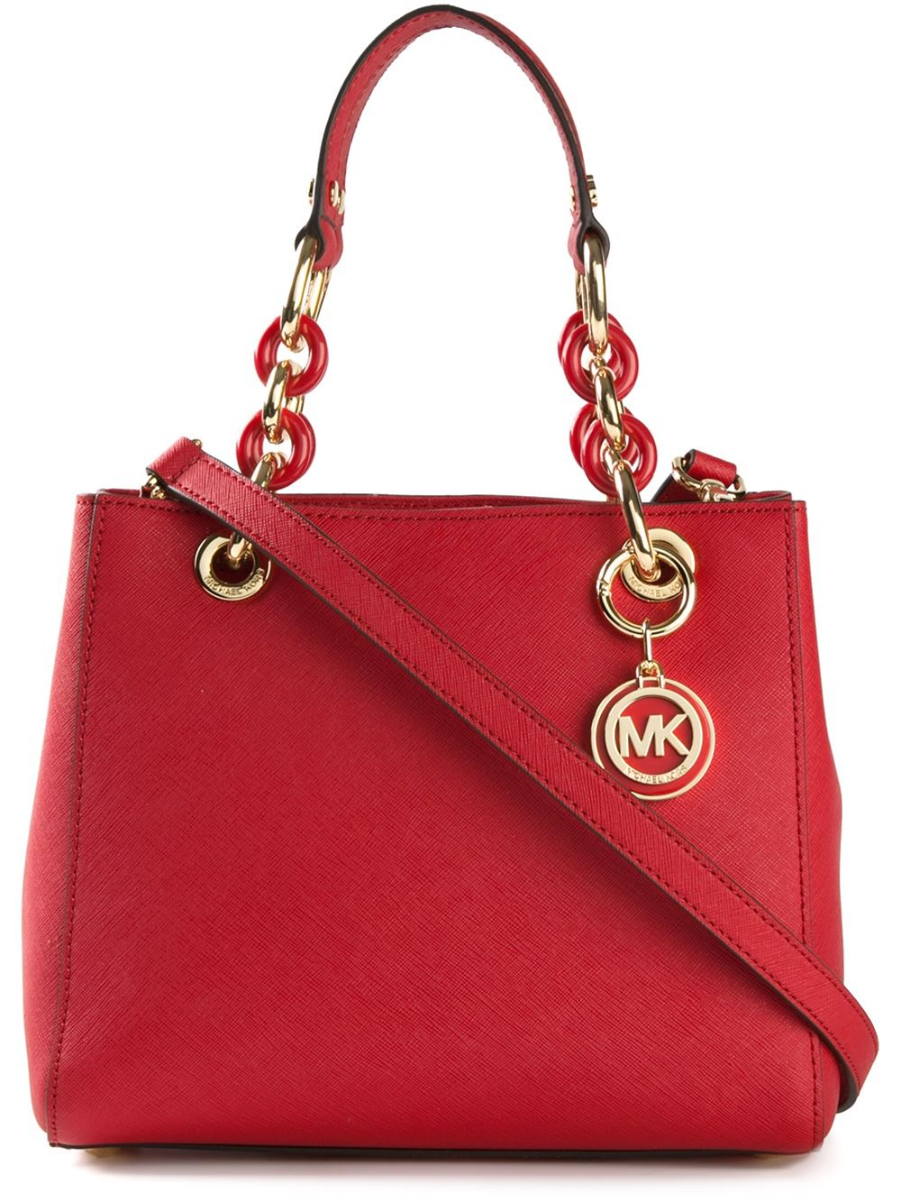 MICHAEL Michael Kors Cynthia Leather Bag in Red - Lyst