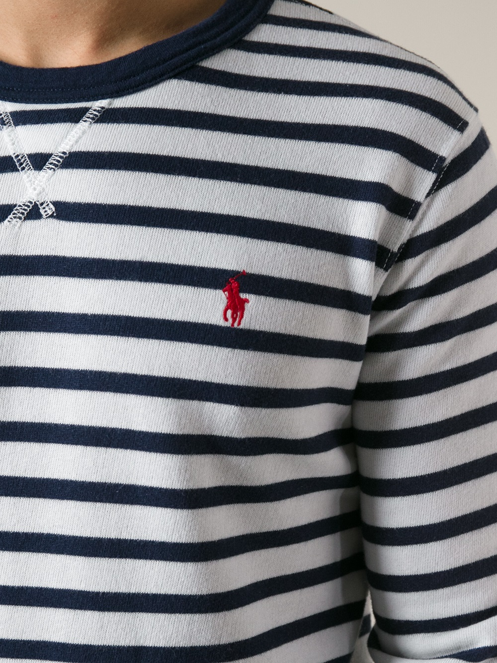 Ralph Lauren Stripe Sweater in White (Blue) for Men Lyst