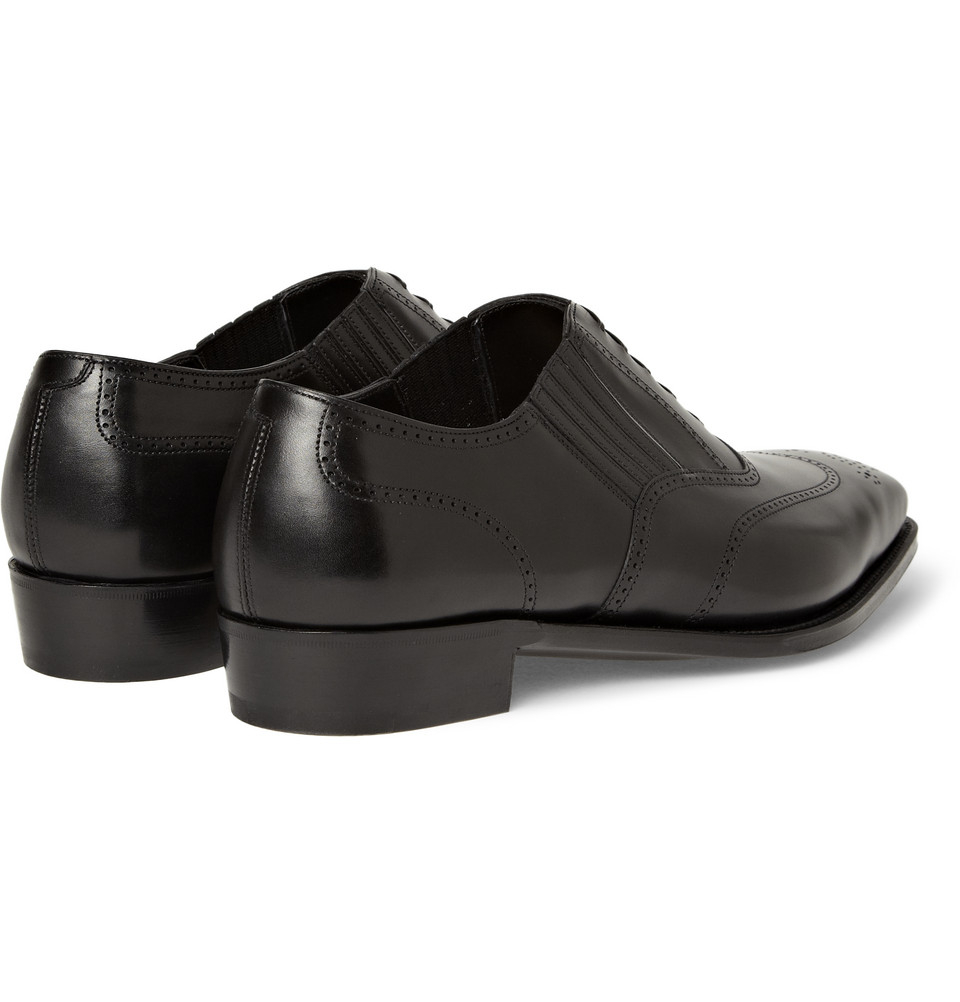 George Cleverley Anthony Churchill Leather Oxfords in Black