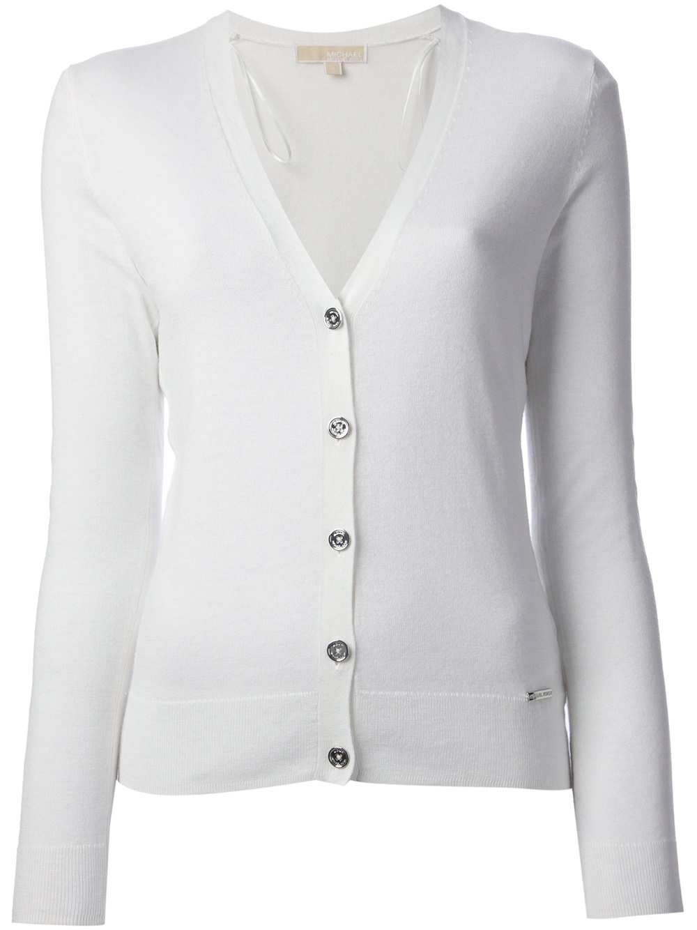 white fitted cardigan