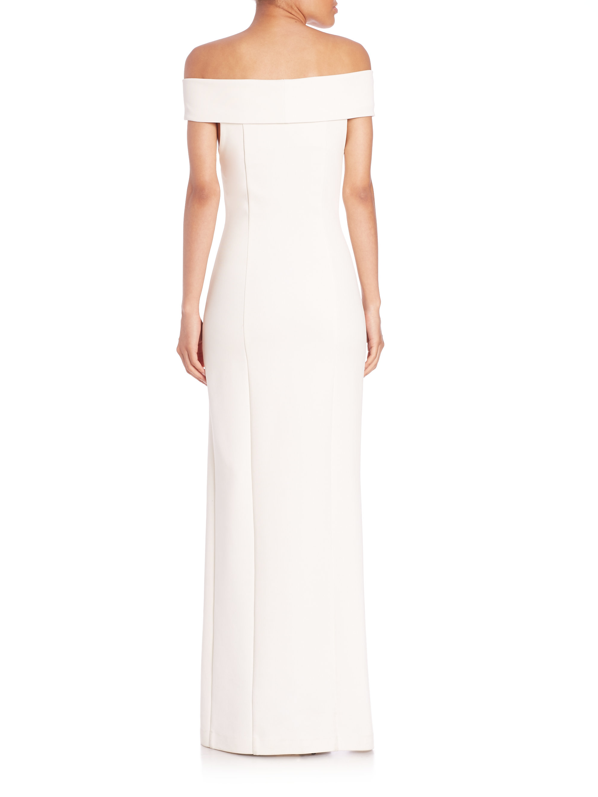 Lyst - Nicholas Bandage Off-the-shoulder Gown in Natural