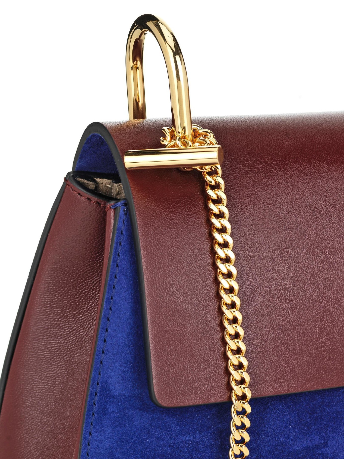 chloe knockoffs - Chlo Drew Mini Leather And Suede Cross-Body Bag in Blue (BURGUNDY ...