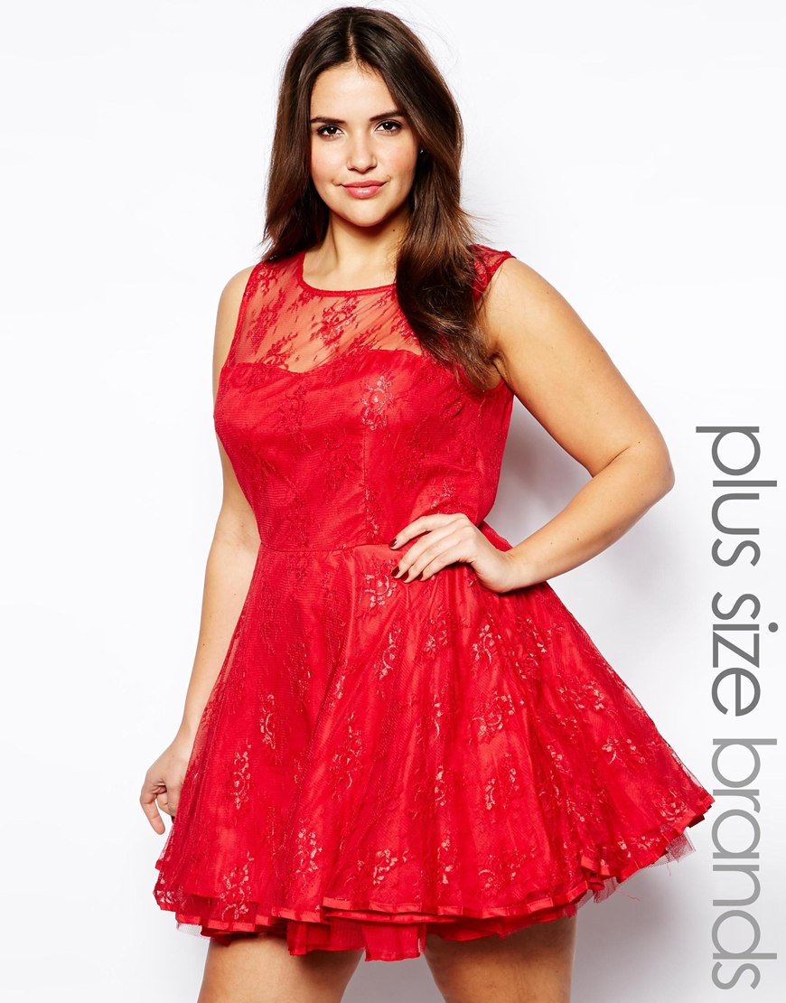 plus size lace skater dress