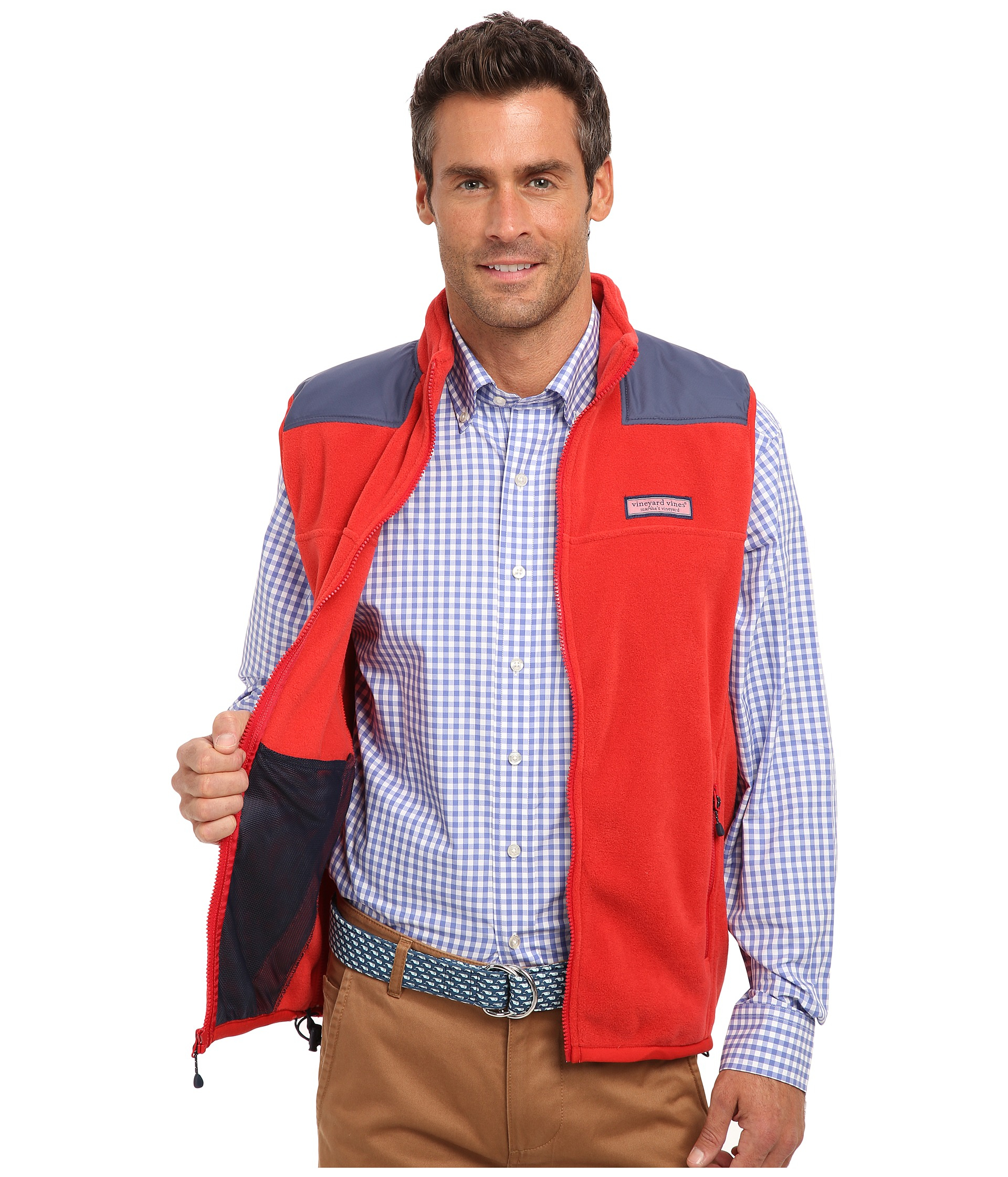 Vineyard Vines Fleece Shep Vest in Red for Men Lyst