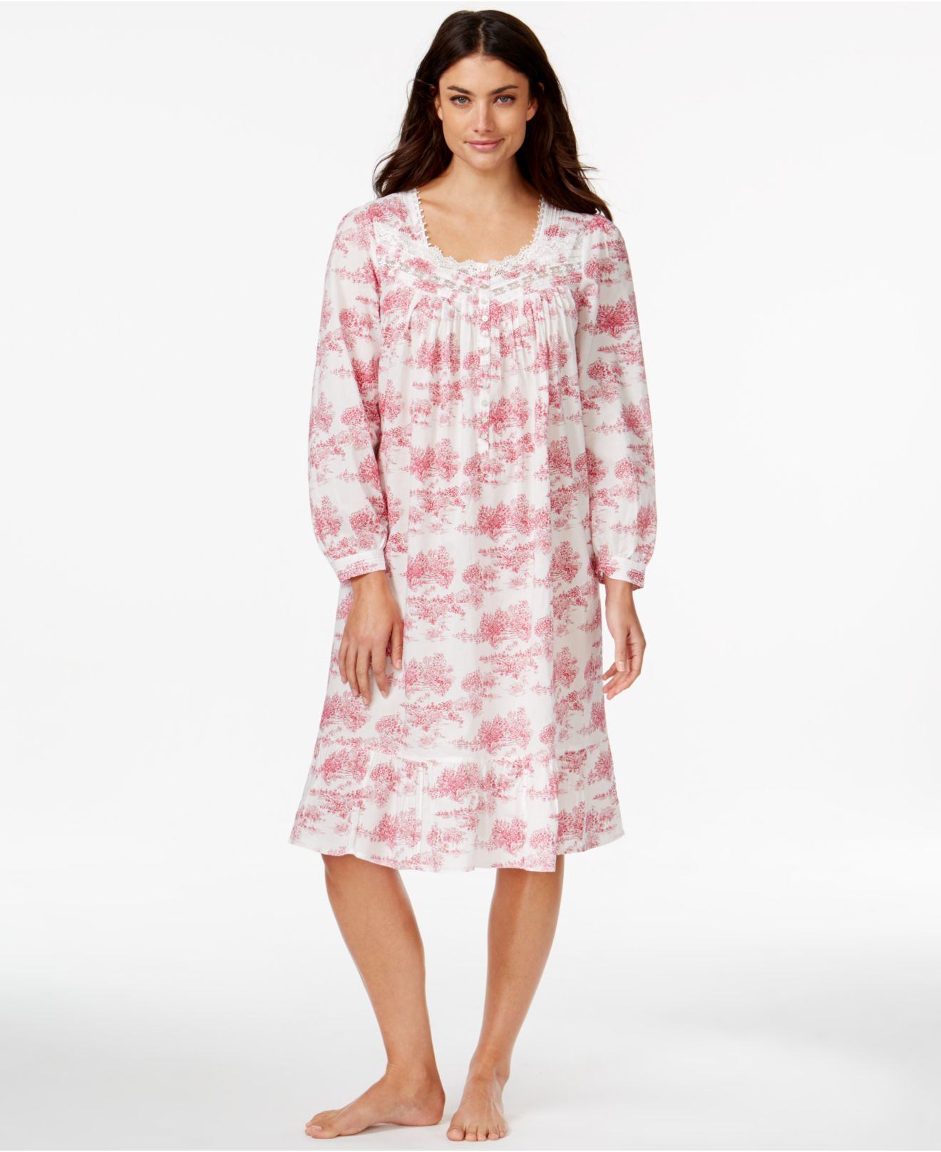 long sleeve floral nightgown