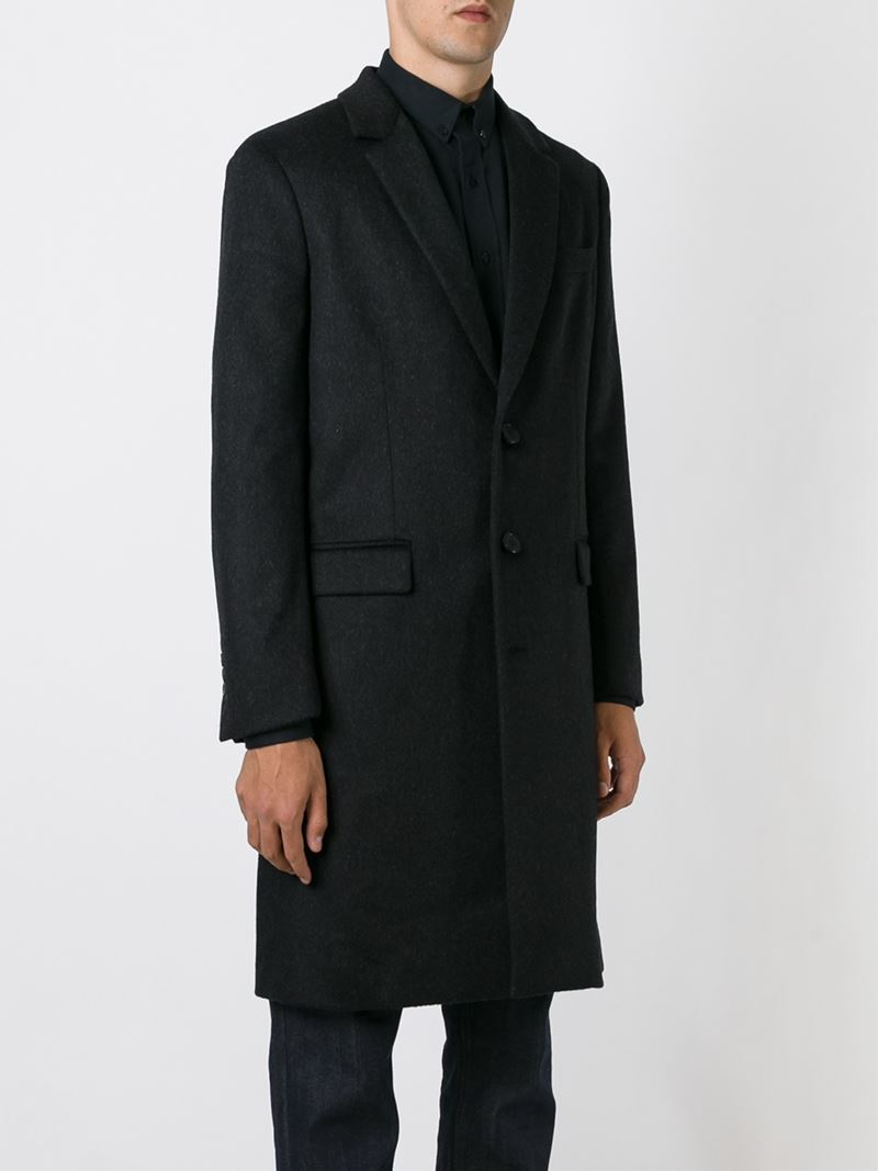 Black single breasted coat Clearance