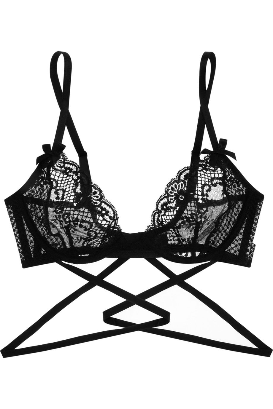 Agent Provocateur Sandra Lace And Tulle Bra in Black - Lyst