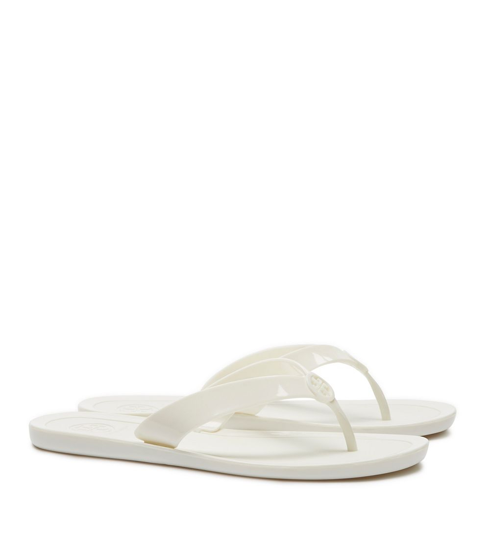 tory burch white jelly sandals