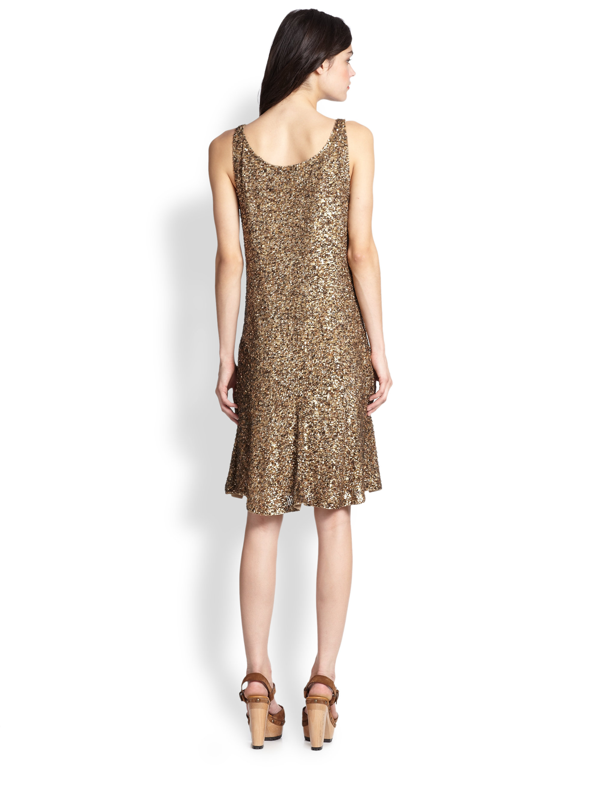 ralph lauren gold sequin dress